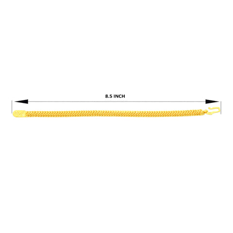 22K Yellow Gold Fancy Men's Bracelets measuring 3.6mm thickness x 8.5 inch length