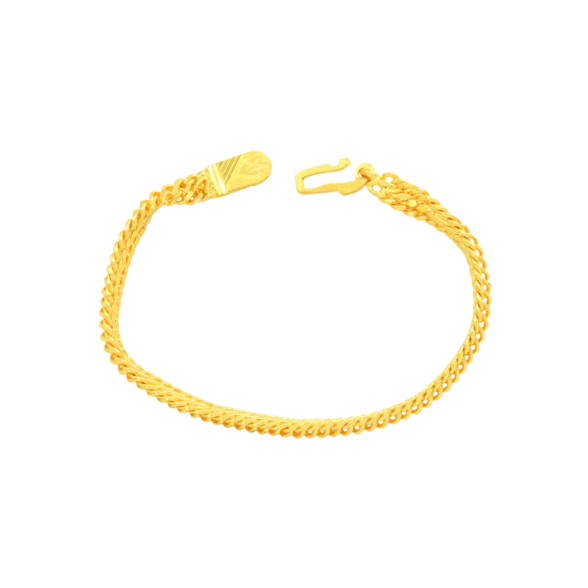 22K Yellow Gold Fancy Men's Bracelets measuring 3.6mm thickness x 8.5 inch length
