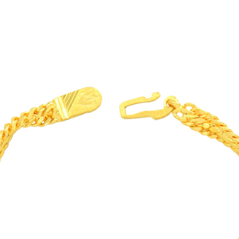 22K Yellow Gold Fancy Men's Bracelets measuring 3.6mm thickness x 8.5 inch length