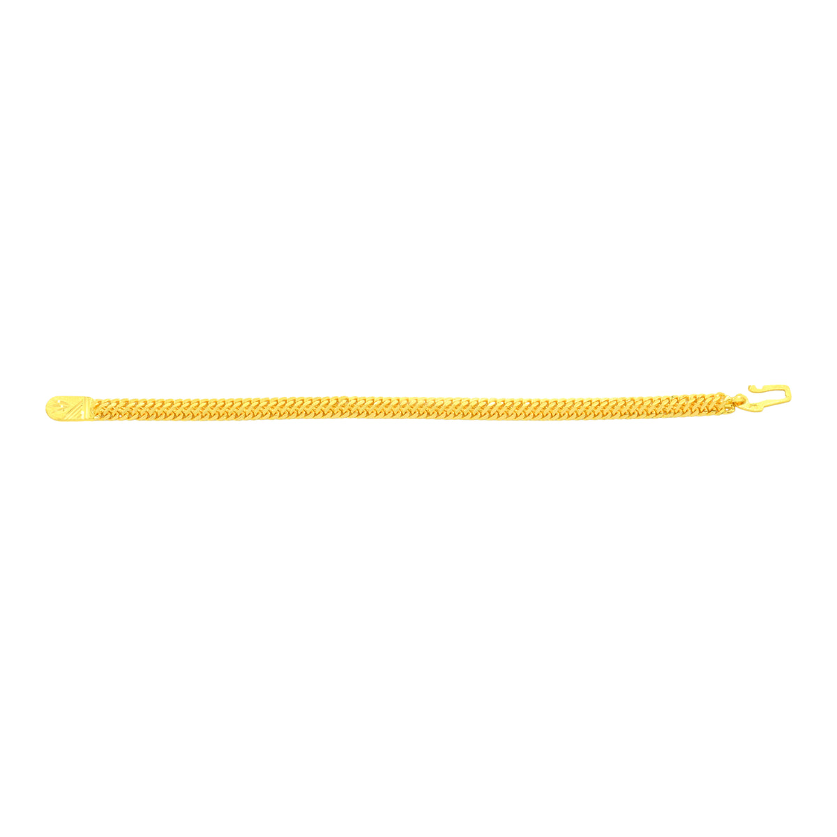 22K Yellow Gold Fancy Men's Bracelets measuring 3.6mm thickness x 8.5 inch length