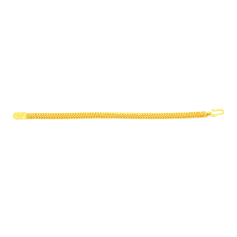 22K Yellow Gold Fancy Men's Bracelets measuring 3.6mm thickness x 8.5 inch length