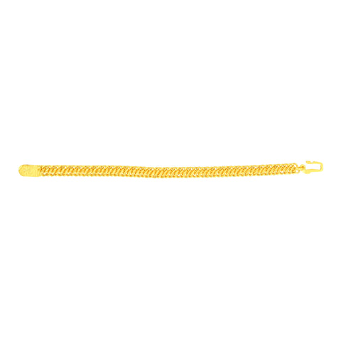 22K Yellow Gold Fancy Men's Bracelet measuring 4mm thickness x 8.7 inch length