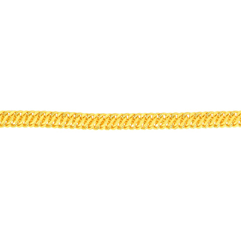22K Yellow Gold Fancy Men's Bracelet measuring 4mm thickness x 8.7 inch length
