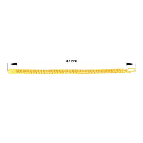 22K Yellow Gold Fancy Men's Bracelets measuring 3.3mm thickness x 8.3 inch length