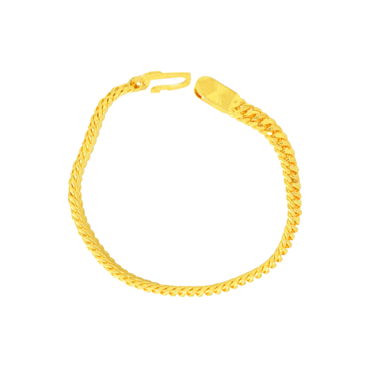 22K Yellow Gold Fancy Men's Bracelets measuring 3.3mm thickness x 8.3 inch length