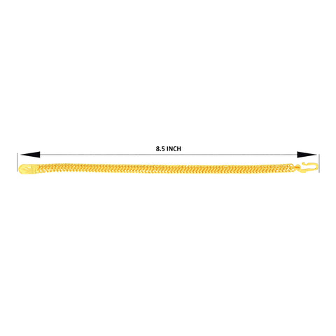 22K Yellow Gold Fancy Men's Bracelet measuring 3.3mm thickness x 8.5 inch length