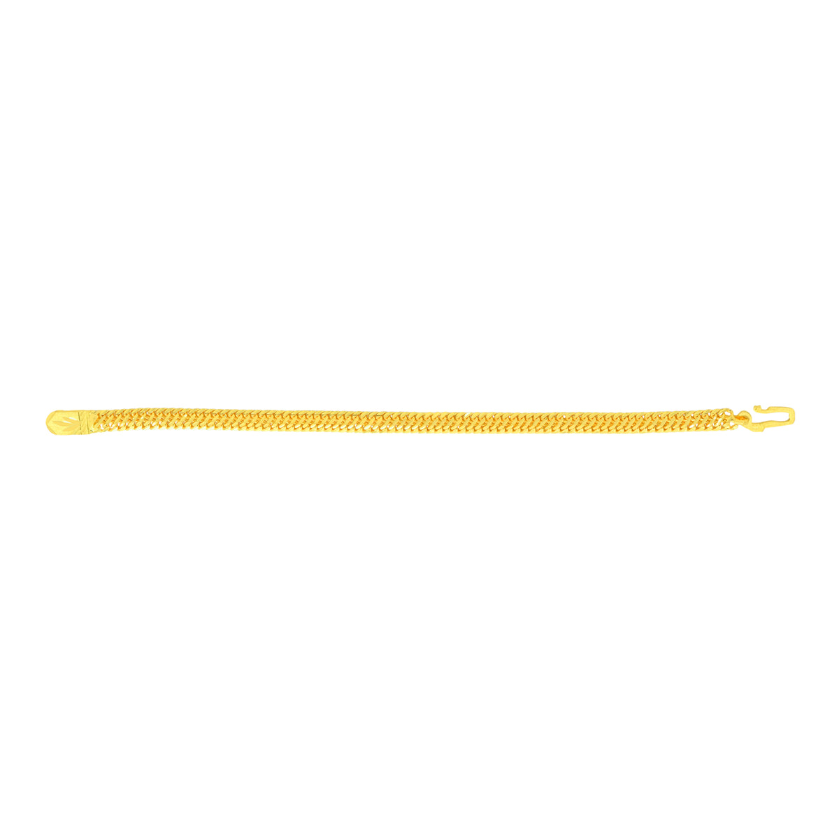 22K Yellow Gold Fancy Men's Bracelet measuring 3.3mm thickness x 8.5 inch length