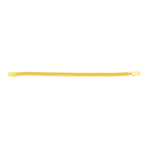 22K Yellow Gold Fancy Men's Bracelet measuring 3.3mm thickness x 8.5 inch length