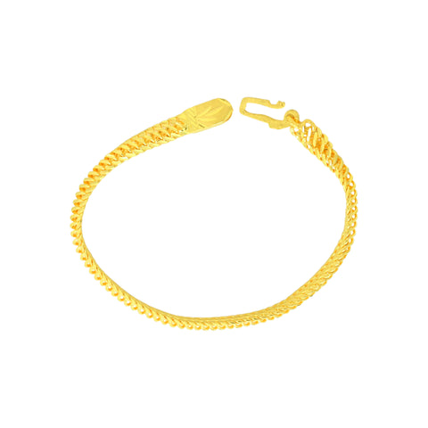 22K Yellow Gold Fancy Men's Bracelet measuring 3.3mm thickness x 8.5 inch length