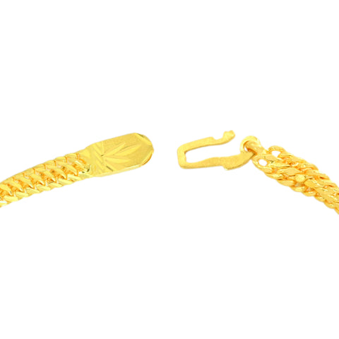22K Yellow Gold Fancy Men's Bracelet measuring 3.3mm thickness x 8.5 inch length