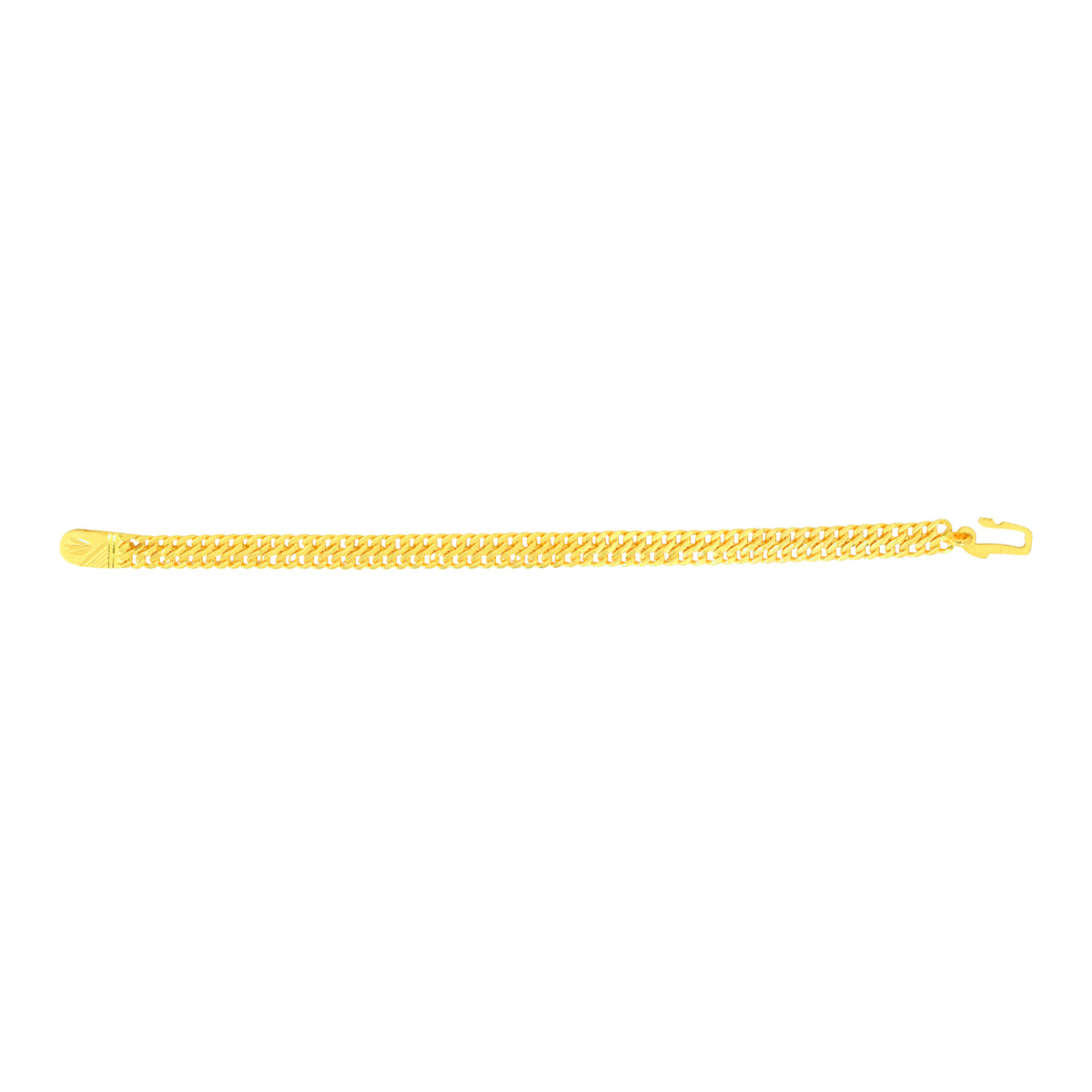 22K Yellow Gold Fancy Men's Bracelet measuring 2.1mm thickness x 9.02 inch length