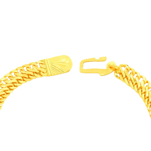 22K Yellow Gold Fancy Men's Bracelet measuring 2.1mm thickness x 9.02 inch length