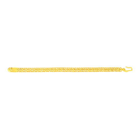 22K Yellow Gold Fancy Men's Bracelet measuring 2mm thickness x 9.1 inch length
