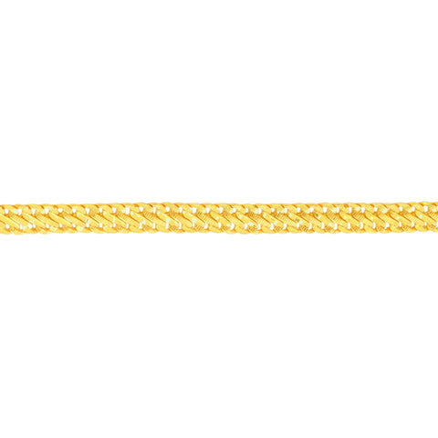 22K Yellow Gold Fancy Men's Bracelet measuring 2mm thickness x 9.1 inch length