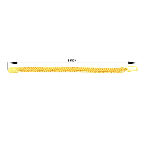 22K Yellow Gold Fancy Men's Bracelets measuring 4.7mm thickness x 9 inch length