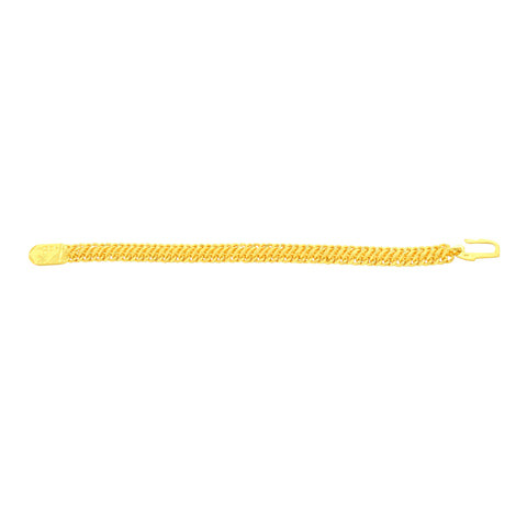 22K Yellow Gold Fancy Men's Bracelets measuring 4.7mm thickness x 9 inch length