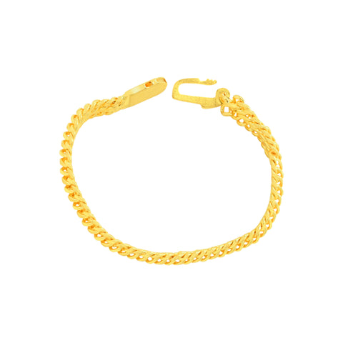 22K Yellow Gold Fancy Men's Bracelets measuring 4.7mm thickness x 9 inch length