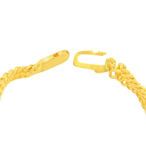 22K Yellow Gold Fancy Men's Bracelets measuring 4.7mm thickness x 9 inch length