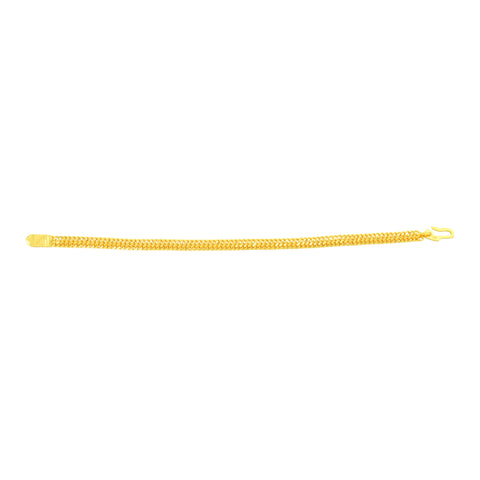 22K Yellow Gold Fancy Men's Bracelet measuring 3.1mm thickness x 8.1 inch length
