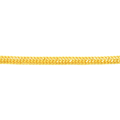 22K Yellow Gold Fancy Men's Bracelet measuring 3.1mm thickness x 8.1 inch length