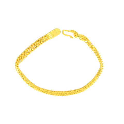 22K Yellow Gold Fancy Men's Bracelet measuring 3.1mm thickness x 8.1 inch length