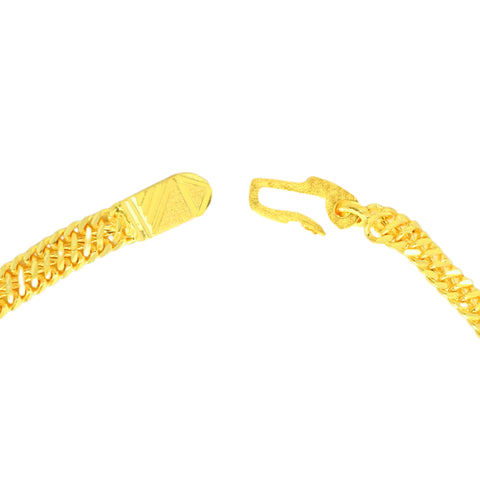 22K Yellow Gold Fancy Men's Bracelet measuring 3.1mm thickness x 8.1 inch length