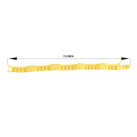22K Yellow Gold Men's Religious Bracelet measuring 3.3mm thickness x 7.5 inch length