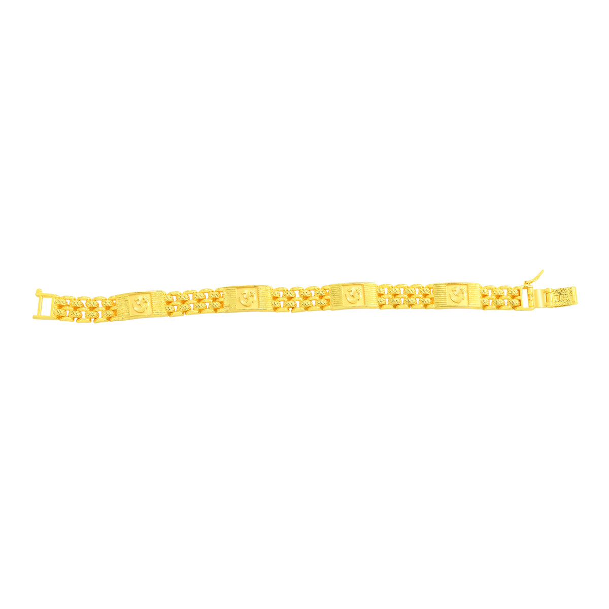 22K Yellow Gold Men's Religious Bracelet measuring 3.3mm thickness x 7.5 inch length