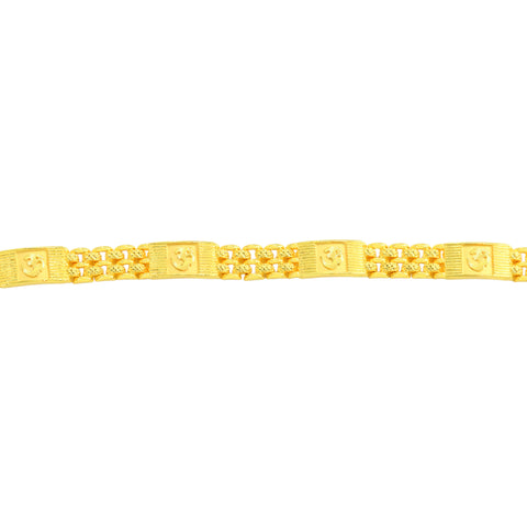 22K Yellow Gold Men's Religious Bracelet measuring 3.3mm thickness x 7.5 inch length