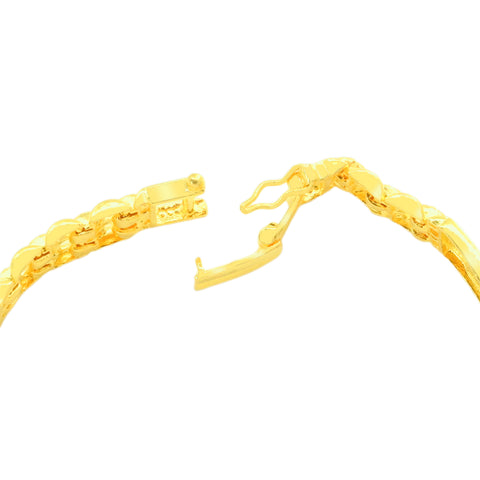 22K Yellow Gold Men's Religious Bracelet measuring 3.3mm thickness x 7.5 inch length