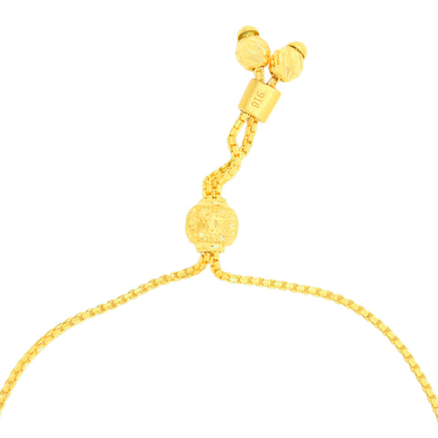 22K Yellow Gold Adjustable Ball-Bead Bracelets measuring 6.01mm thickness
