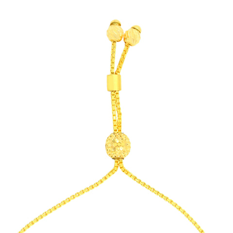 22K Yellow Gold Adjustable Ball-Bead Bracelet measuring 8.09mm thickness