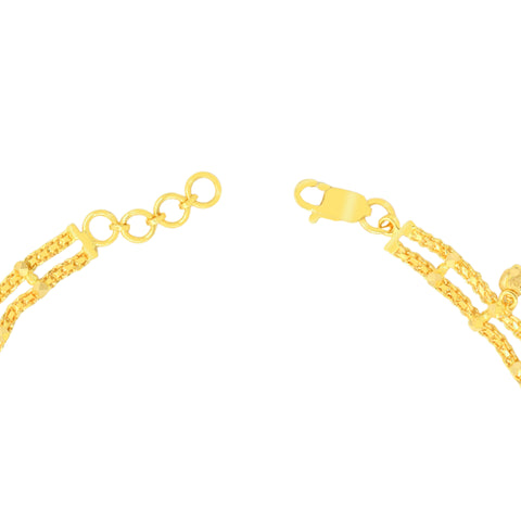22K Yellow Gold Fancy Bracelet measuring 5mm thickness x 7.4 inch length