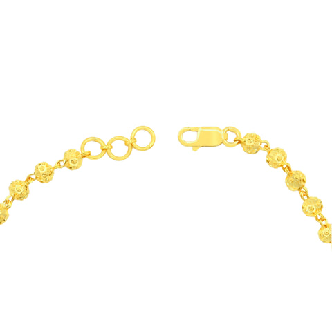 22K Yellow Gold Ball-Bead Bracelet measuring 4mm thickness x 7.5 inch length