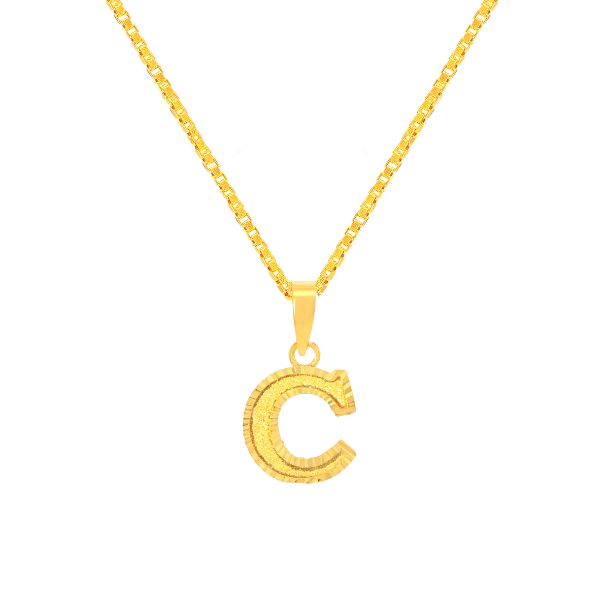 22K Yellow Gold Initial Initial C Pendant with gold weight of 0.72g