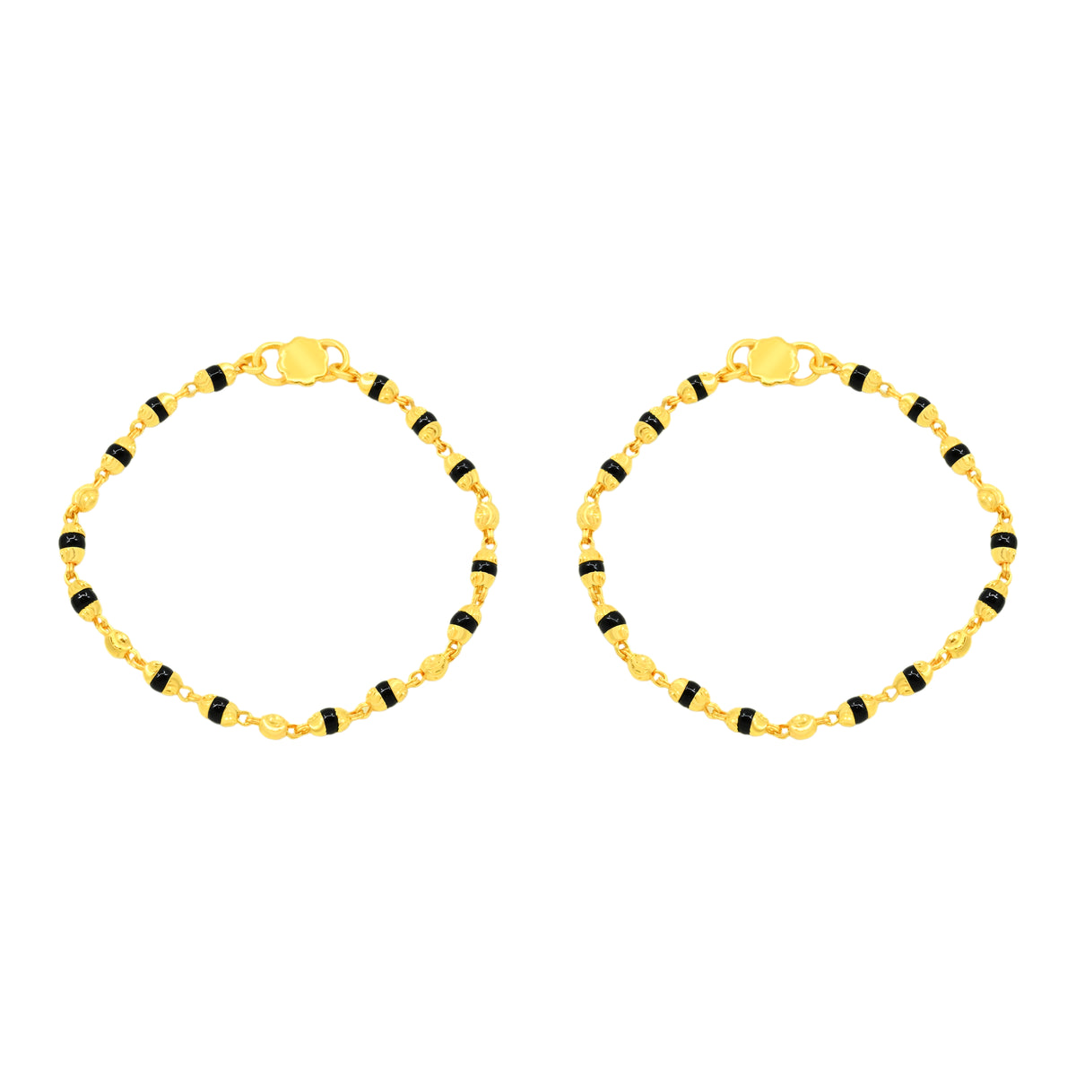 22k Yellow Gold Childrens Bracelet Pair weighing approximately 5.56g