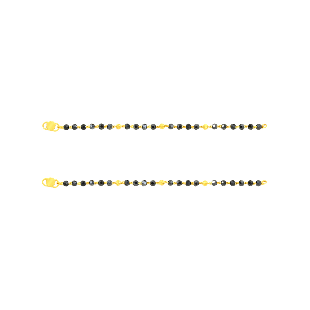 22k Yellow Gold Childrens Bracelet Pair weighing approximately 4.55g