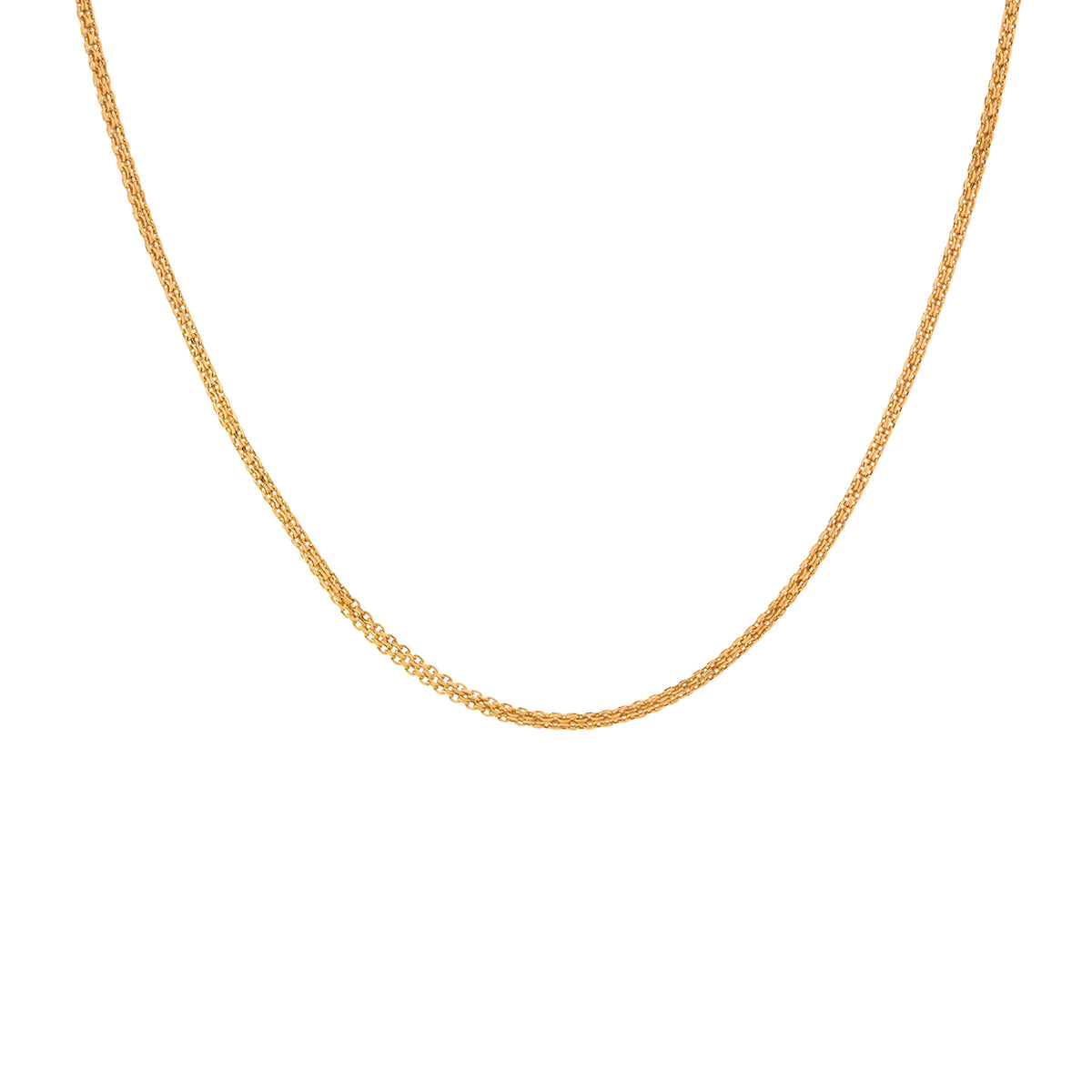 22K Gold Classy 18 Inch Bismark Square Chain
