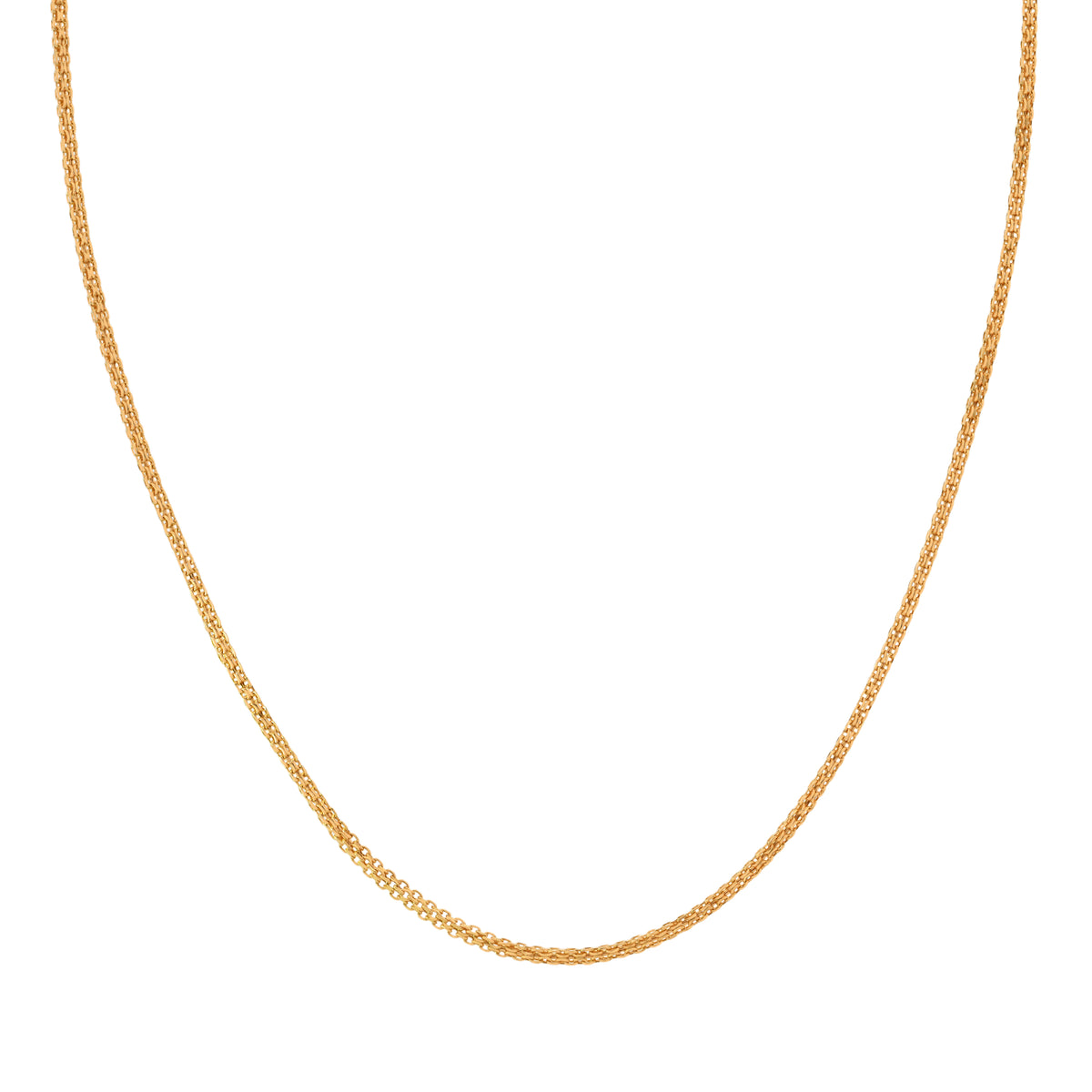 22K Gold Classy 18 Inch Bismark Square Chain