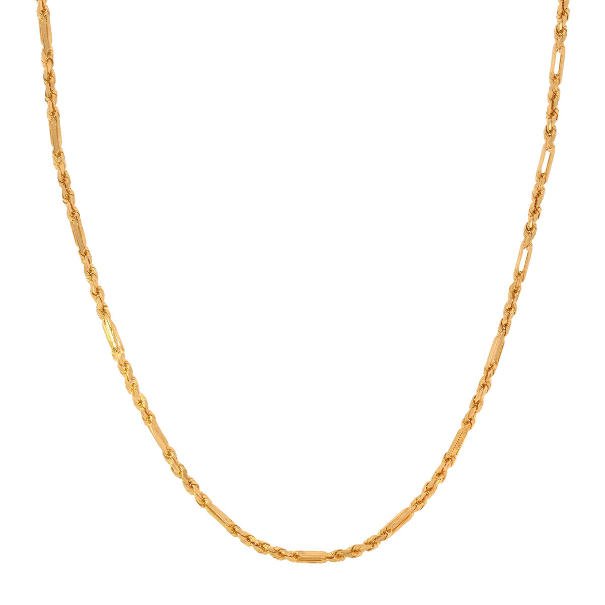 22K Gold 26 Inch Fancy Rope Chain