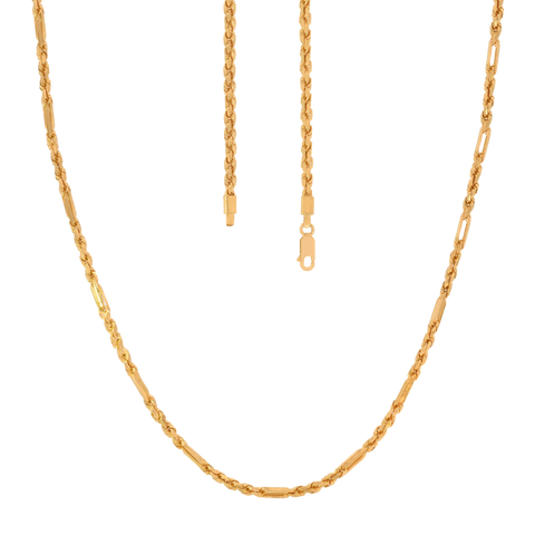 27'' Fancy Rope Yellow Gold 3MM