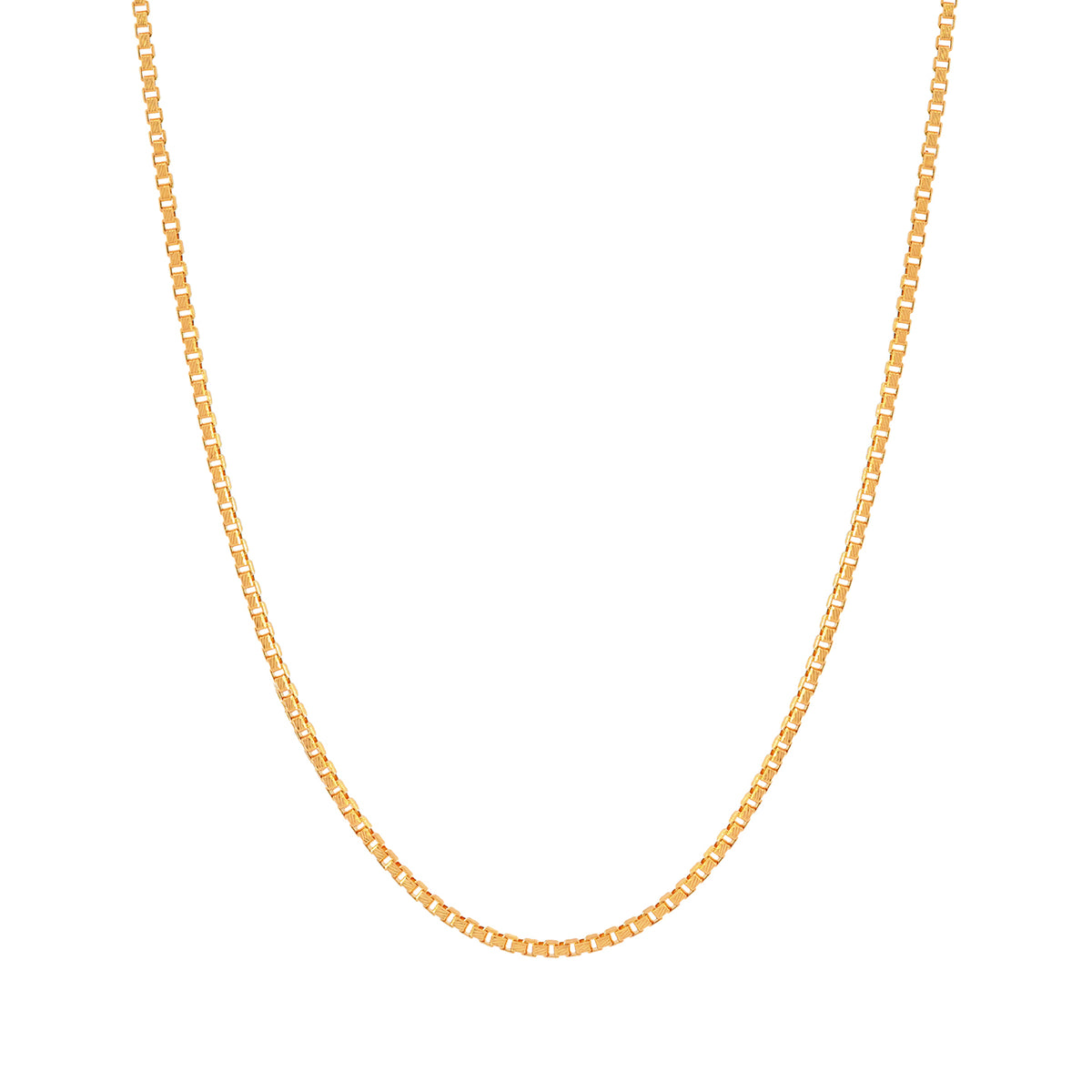 22K Gold Stylish 18 Inch Box Chain