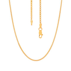 22K Gold Stylish 18 Inch Box Chain