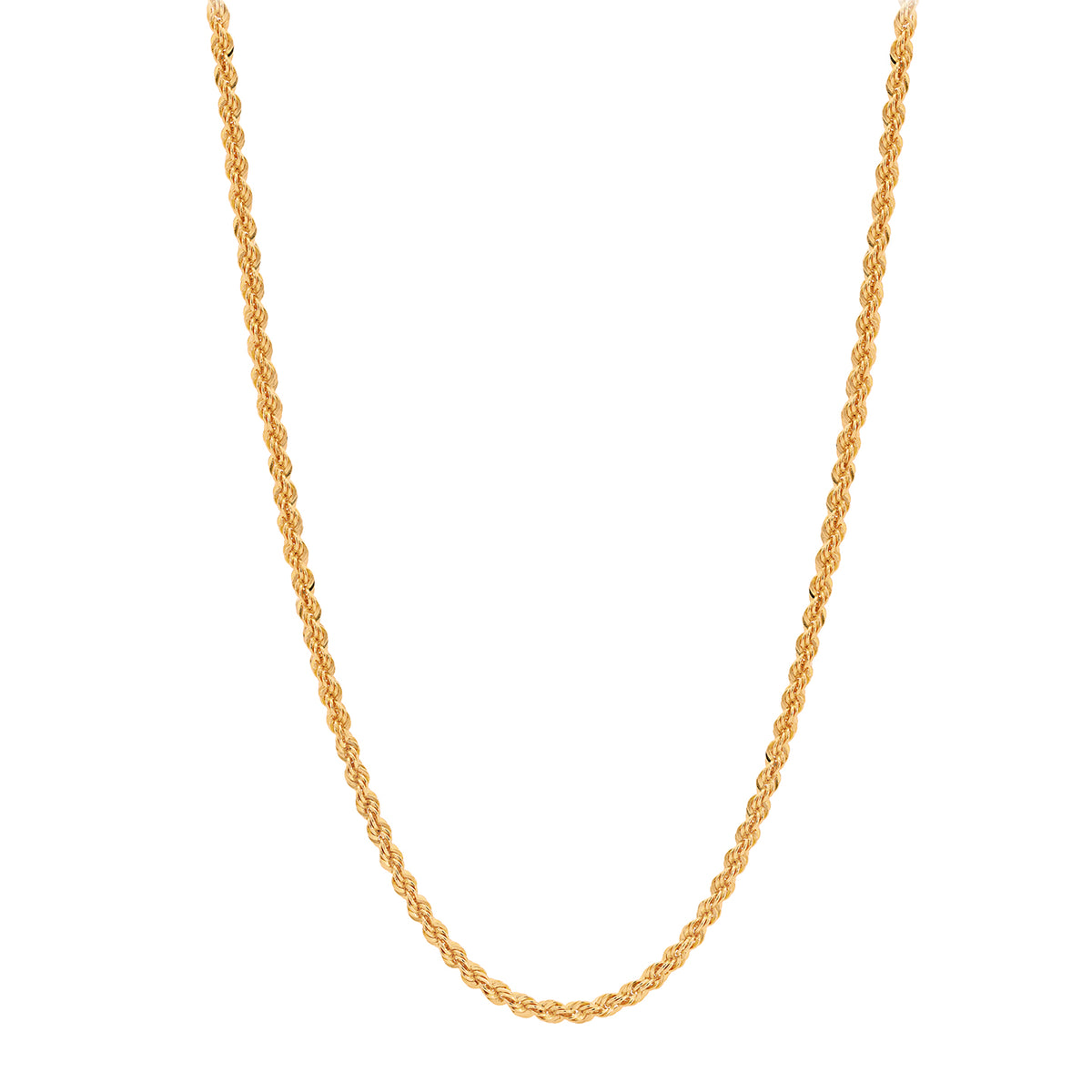 22K Gold 24 Inches Solid Rope Chain