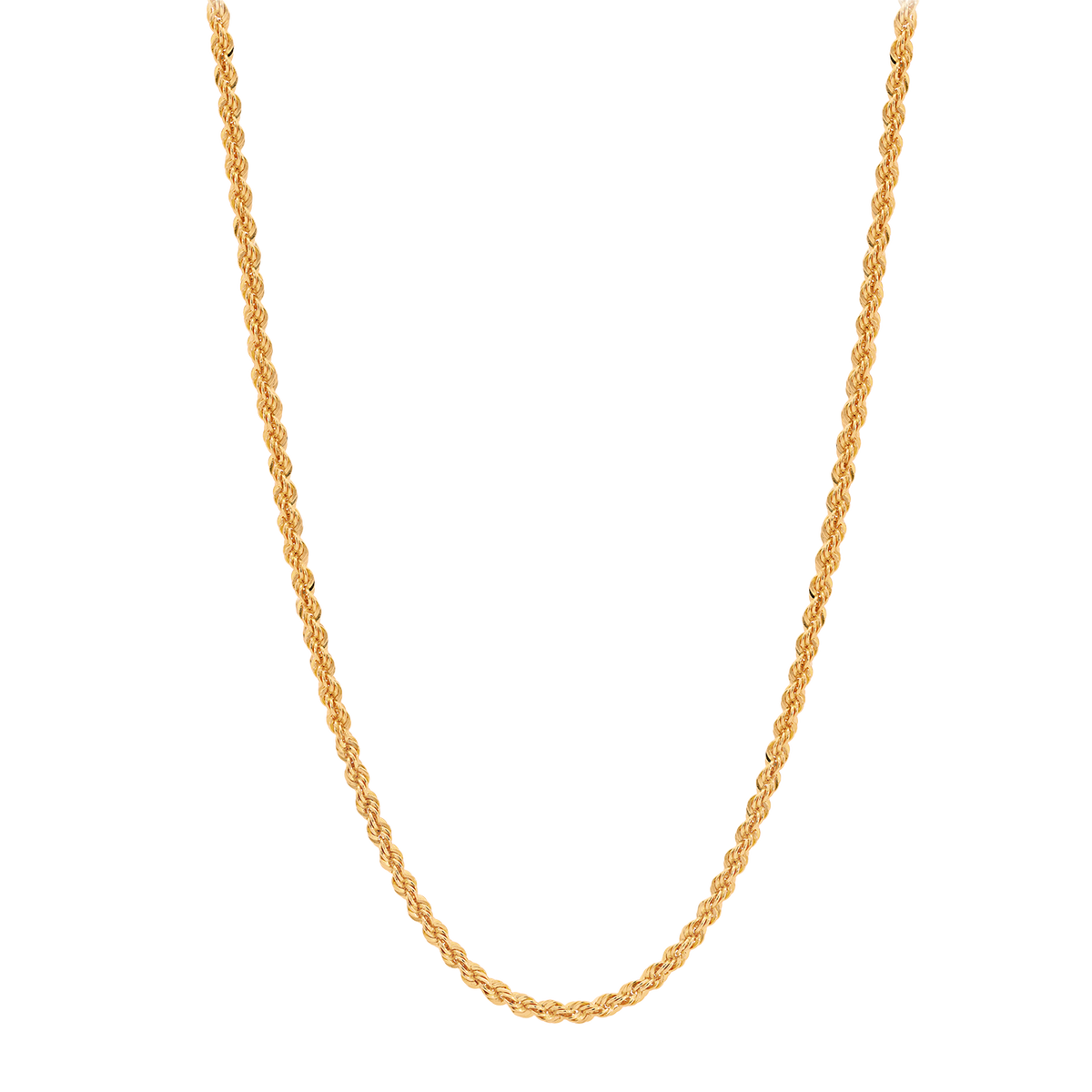 22K Gold 24 Inches Solid Rope Chain