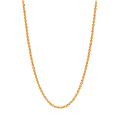 22K Gold 24 Inches Solid Rope Chain
