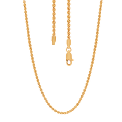 22K Gold 24 Inches Solid Rope Chain