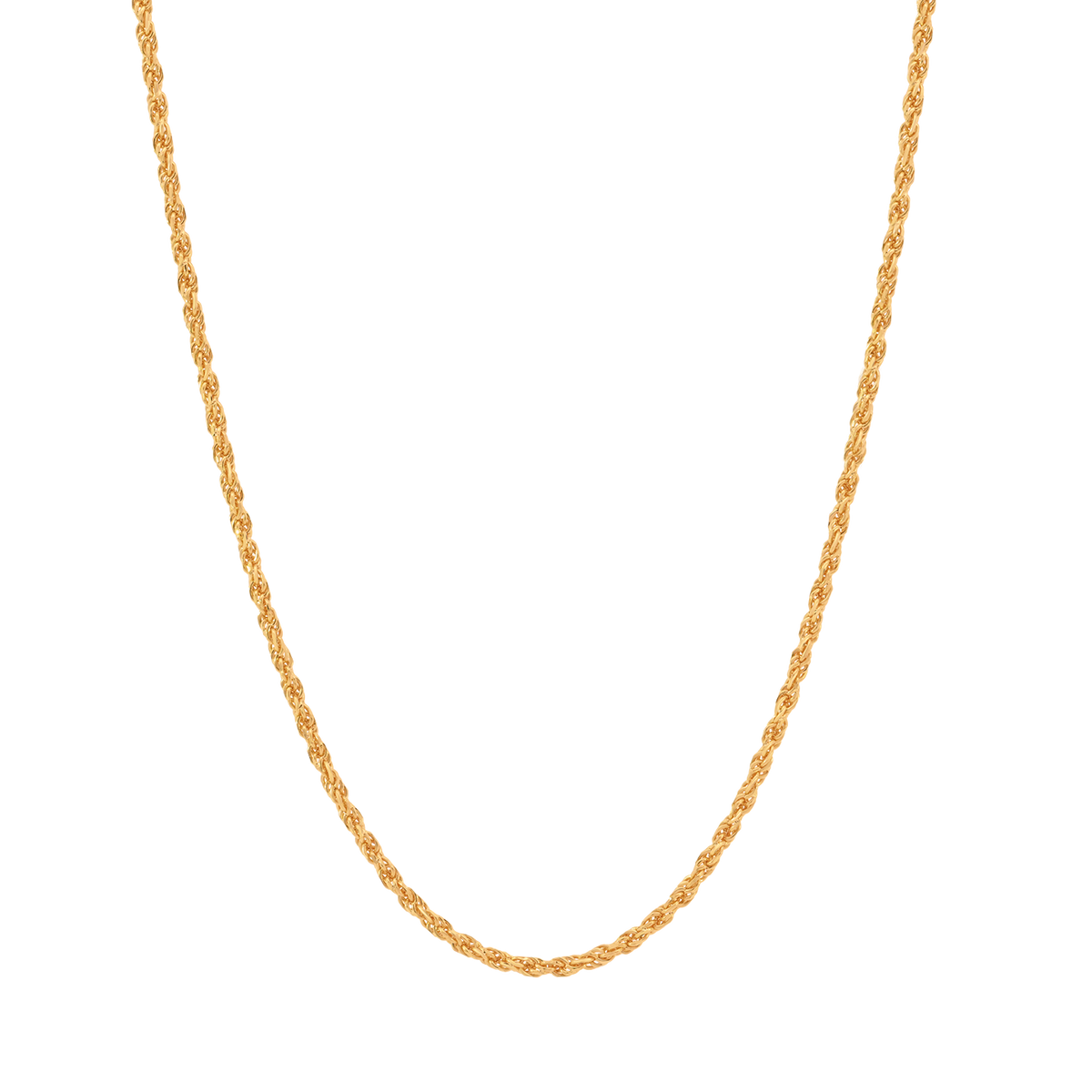 22K Gold Dainty Rope Chain 18 Inches