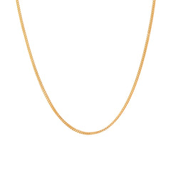 22k Yellow Gold Round Fox Chain measuring 2mm width x 20 inch length