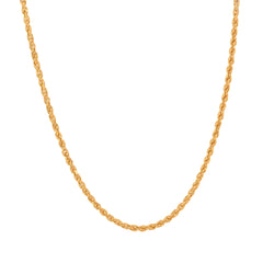 22K Gold Rope Chain Light 16 Inches